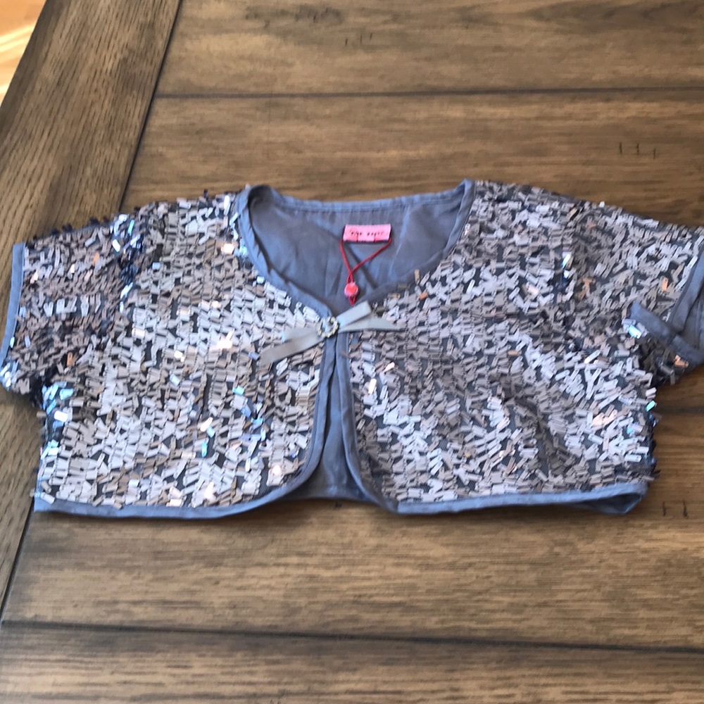 Me Too Sequin grey bolero size 10
